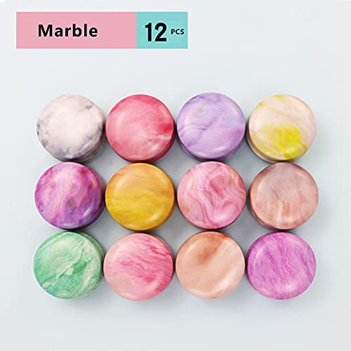 Marble 12-Pack Reusable Mini Tinplate Candle Jars with Lids, 20ml Travel Containers