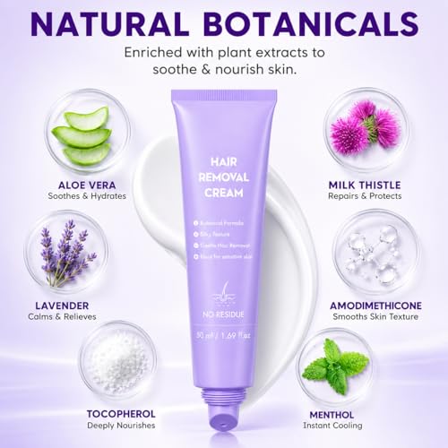 Hair Removal Cream, Facial Hair Removal Cream for Women with Soothing Cream,Facial Hair Remover for Sensitive Skin, Face Hair Remover for Upper Lip, Peach Fuzz, Chin & Sideburns