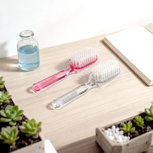 Dual-Sided Nail Cleaning Brush Set with Ergonomic Grip (2 Pack)