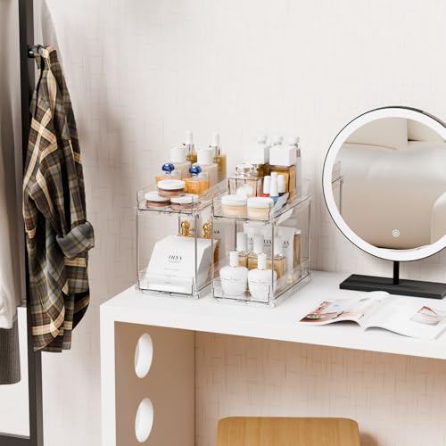 2-Tier Pull-Out Cabinet Organizer for Bathroom & Kitchen Storage