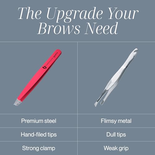 Precision Slant-Point Eyebrow Tweezers for Ingrown Hair Removal