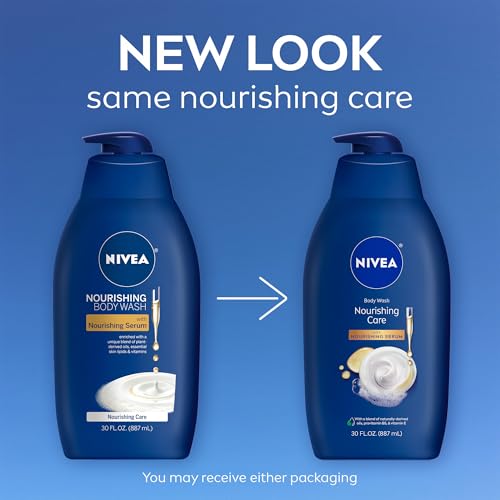 NIVEA Nourishing Care Body Wash 30 Fl Oz with Nourishing Serum