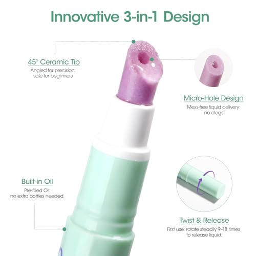 GELLEN Jasmine 4-in-1 Nail Cuticle Pen with Nourishing Oil & Ceramic Tip