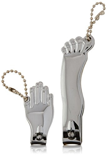 Kikkerland Hand & Foot Nail Clippers Set – Silver (2 Pack)