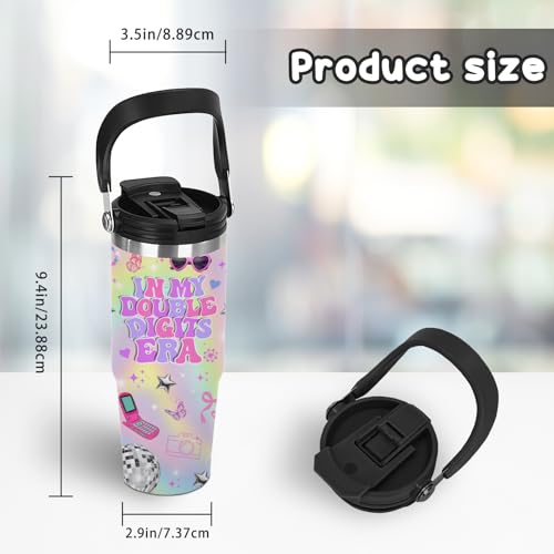 30oz Double Digits Era Tumbler with Handle for 10-Year-Old Girls