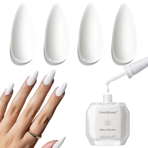 AZUREBEAUTY Warm White Nail Polish - Quick Dry, Long Lasting 18ml