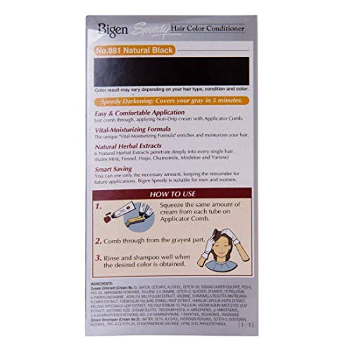 Nexxa Bigen Speedy Hair Color Natural Black 881 - Quick & Easy Hair Dye Kit