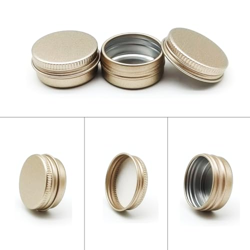 24 Pack 10ml Aluminum Cosmetic Tin Jars with Screw Lids & Accessories