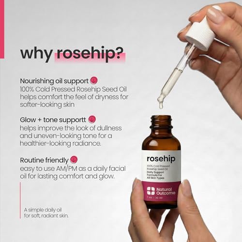 Natural Outcome Rosehip Oil 100% Pure Cold-Pressed Facial Oil 1 oz - Anti-Aging & Hydrating