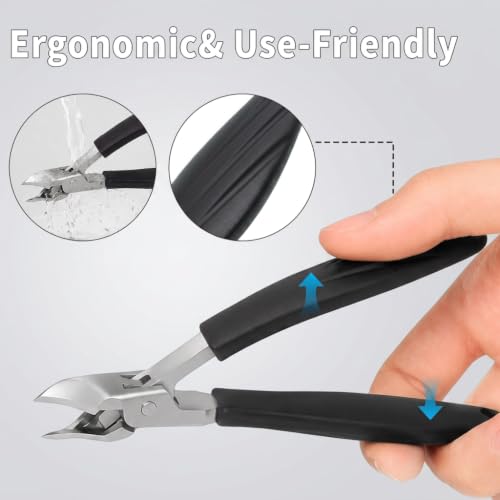 Josabirez Nail Clippers Set for Thick Toenails - 30° Slanted Clipper with Wide Jaw