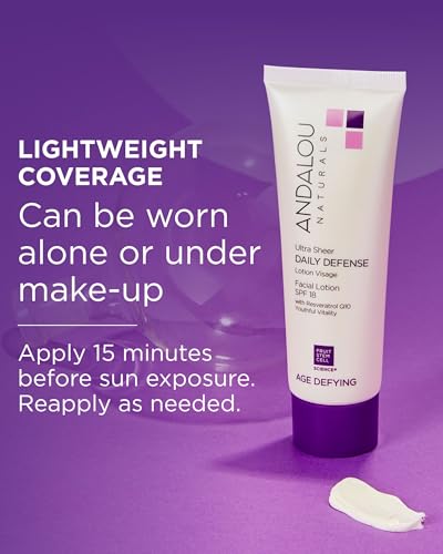 Andalou Naturals Age Defying Ultra Sheer Daily Defense SPF 18 Moisturizer 2.7 oz