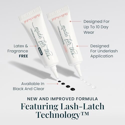 FlutterHabit Eyelash Extension Adhesive - Black 6ml for All-Day Hold
