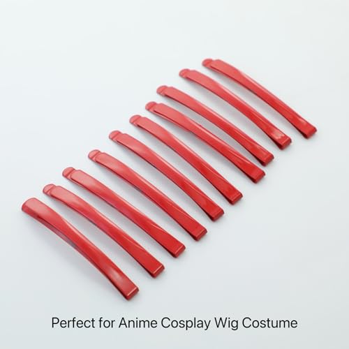 10 Pcs Red Bobby Pins for Anime Cosplay & Punk Hairstyles
