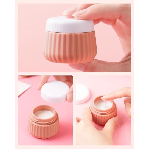 Mrsdry Travel Containers for Toiletries 4 Pack, TSA Approved Travel Size Toiletries, Portable Size Containers, With Clear Bag Leak Proof Silicone Jars, Essentials Creams Jars Carrying Small Items