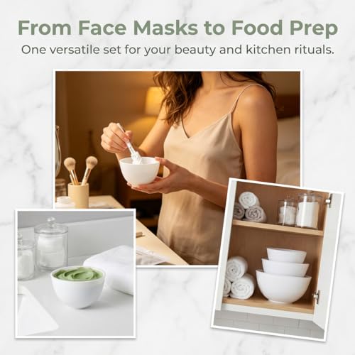 Silicone Facial Mask Mixing Bowls Set - 3 Sizes for DIY Face Masks & Cosmetics