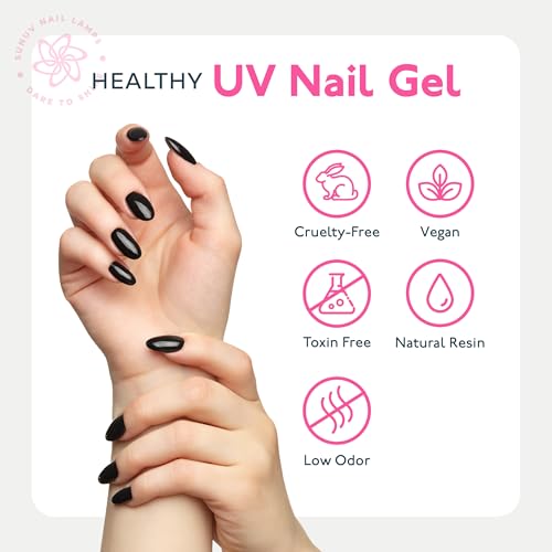 SUNUV No Wipe Gel Nail Polish Set - Base & Top Coat, 15ml Each