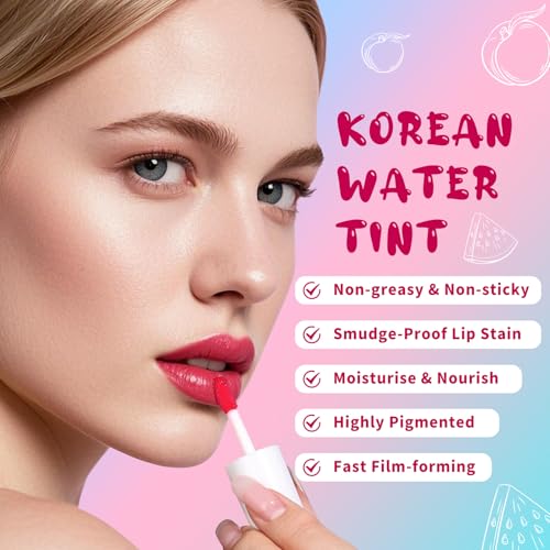 Long Lasting Lip Tint Set - Waterproof, Smudge-Proof Korean Lip & Cheek Stains