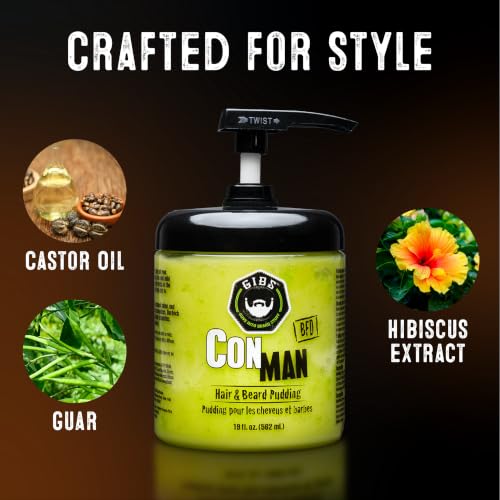 GIBS Con Man Hair & Beard Pudding – Moisturizing Leave-In Conditioner