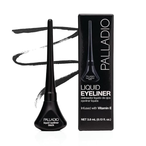 Palladio Liquid Eyeliner Black - Waterproof, Highly Pigmented, Precise Felt Tip, Cruelty-Free