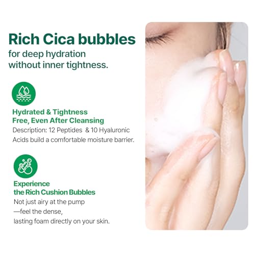 BIOHEAL BOH Cica Bubble Facial Cleanser - Self-Foaming for Acne-Prone Skin, 5.07 fl oz