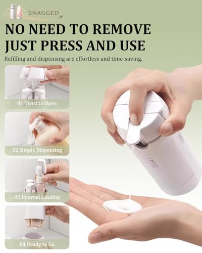 SNAGGED 4-in-1 Travel Toiletry Dispenser - Leak-Proof Refillable Bottles