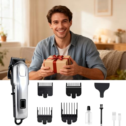 4-Pack Cordless Hair Clippers for Men - Professional Rechargeable Trimmer Set