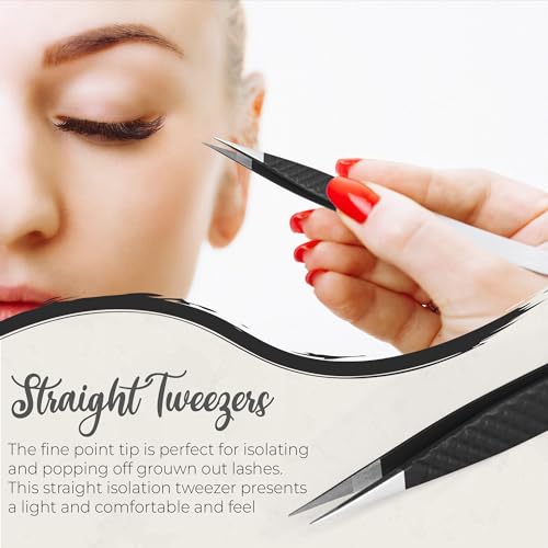 Super Venus 3-Piece Lash Tweezers Set - Precision Japanese Steel for Eyelash Extensions
