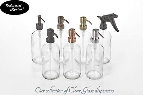 Clear Glass Soap Dispenser with Stainless Pump & Coaster - 8oz
