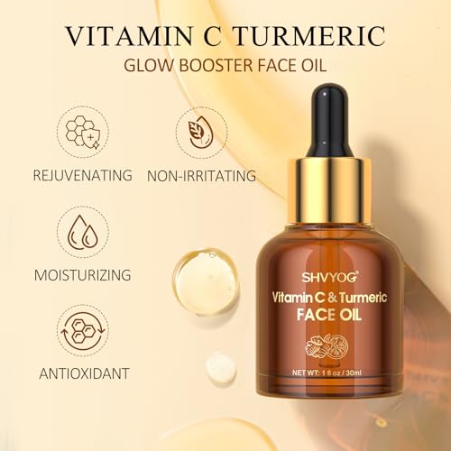 SHVYOG Vitamin C & Turmeric Face Oil - Brightening Anti-Aging Serum 1 Fl Oz