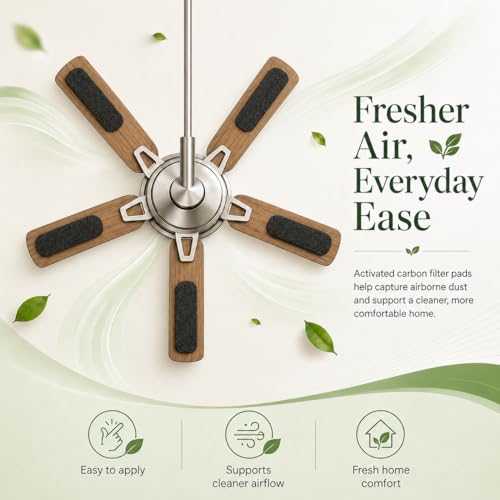 Washable Ceiling Fan Blade Air Filters - 10 Pack for Dust & Pet Hair