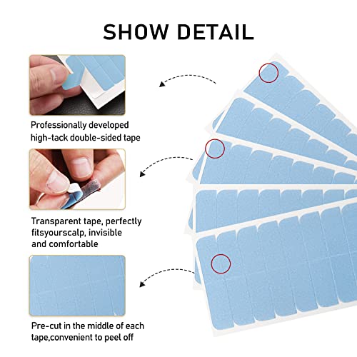 YILITE Double-Sided Hair Extension Tape Tabs - 120 Pieces, 4x0.8 cm