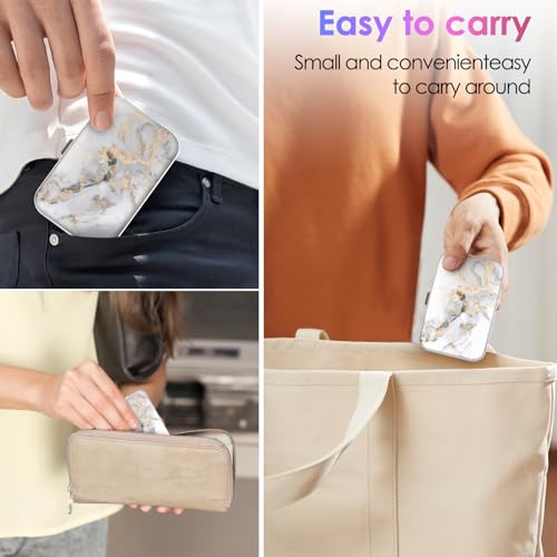 Portable Dental Floss Case - Marble 3 Piece Set for Travel