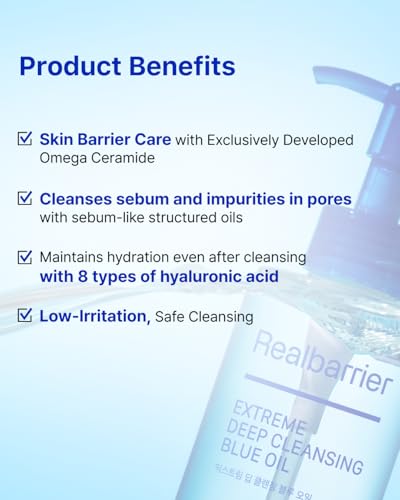Deep Cleansing Facial Oil for Sensitive Skin - Removes Makeup & Blackheads - Hydrating, Gentle Face Oil - 200ml