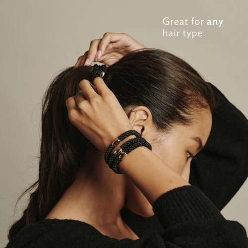 L. Erickson Classic Brown & Black Hair Ties for Thick Hair - 8 Pack