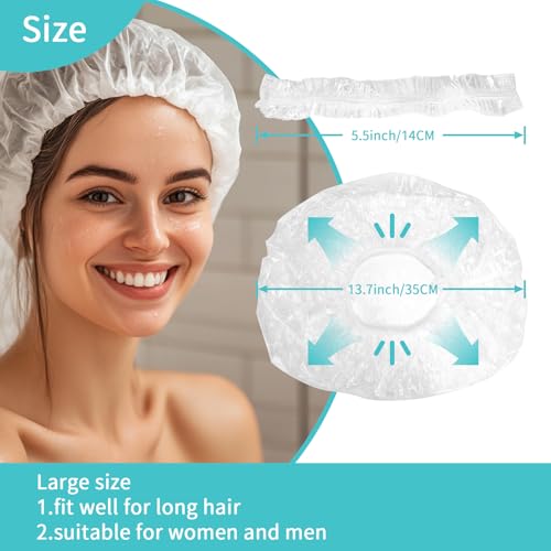 Disposable Shower Caps - 100pcs Waterproof Hair Covers, 20.5"