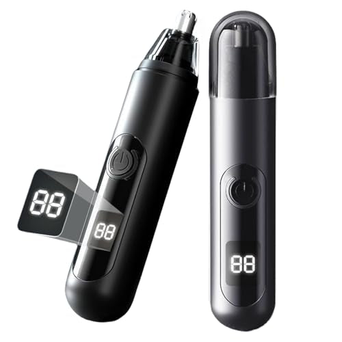 HILYC Professional Nose Hair Trimmer with LED Display - USB Rechargeable, Waterproof & Painless
