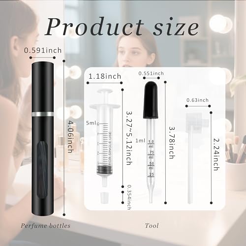 Kewjug 2 Pack Mini Refillable Perfume Atomizer 5ml - Travel Spray Bottles