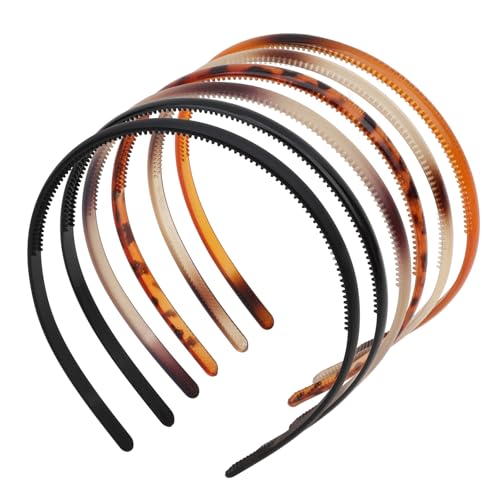 6-Pack Non-Slip Tortoise Headbands for Women - Lightweight & Comfortable