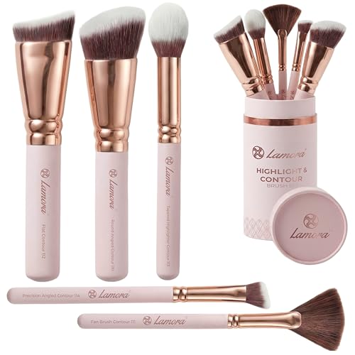Lamora Pro Face Contour Brush Set - 5 Essential Contouring Brushes