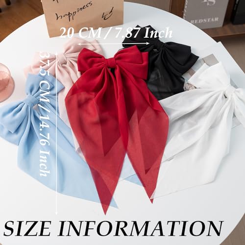 Big Bow Hair Clips for Women & Girls - Non-Slip Claw Clips (5 PCS)