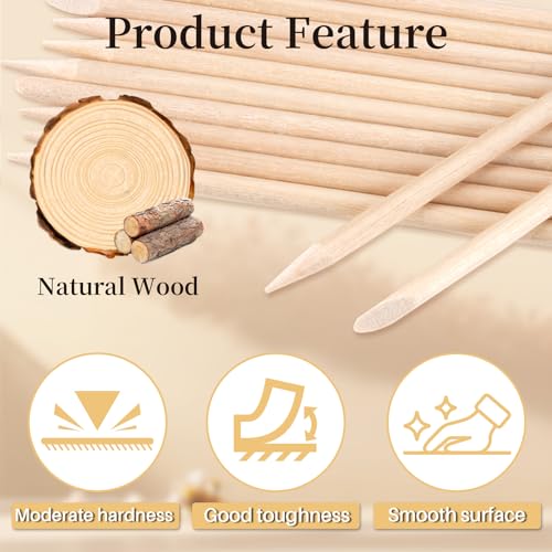 500PCS Double Sided Wooden Cuticle Pushers for Nails - RAQEHO