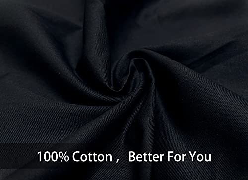 iMaylex 100% Egyptian Cotton Zipper Pillow Case - Black, 20" x 48"