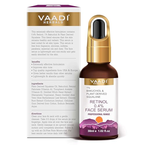 Vaadi Herbals Retinol Serum 0.4% with Baluchiol & Squalane - 30ml