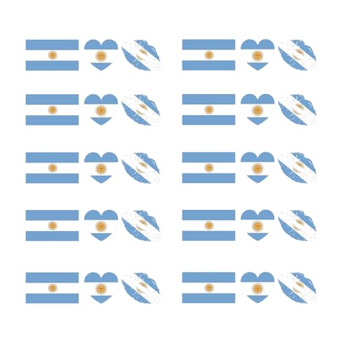 Argentina Flag Temporary Tattoos 30 Pack - Patriotic Face & Body Stickers for Parties