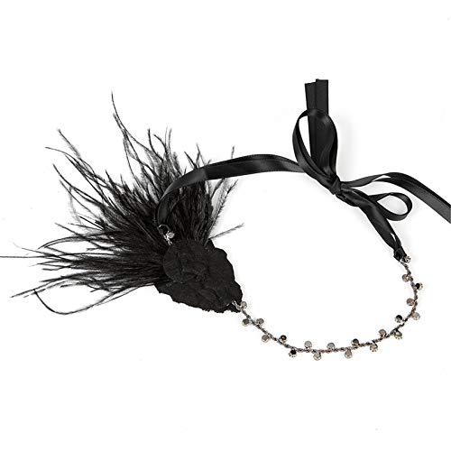 1920s Flapper Headband Great Gatsby Art Deco Feather Hair Accessory