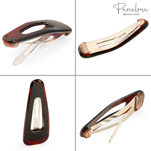 Parcelona Mini Tortoise Shell Hair Clip Set of 4 for Women