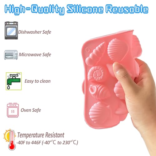 3-Piece Shell-Shaped Silicone Molds for Baking & Crafts