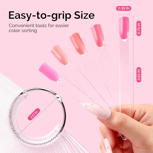 MelodySusie 100 Clear Nail Swatch Sticks with Ring - Practice Tips