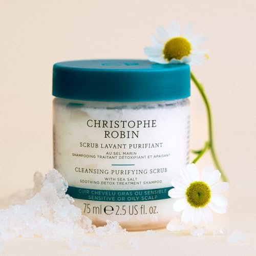 Christophe Robin Purifying Scalp Scrub with Sea Salt ? Deep-Cleansing Detox Treatment for Oily Roots & Sensitive Scalps, Removes Build-Up & Soothes Irritation