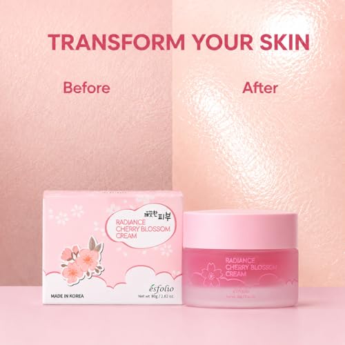 esfolio Cherry Blossom Nourishing Cream - Lightweight Daily Moisturizer 2.82 Oz